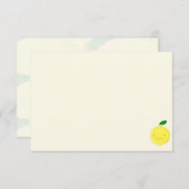 Cute Cartoon Lemon Blank Cream Off White Mitteilungskarte (Vorne/Hinten)