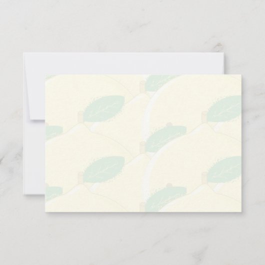 Cute Cartoon Lemon Custom Lined Monogram Mitteilungskarte (Rückseite)