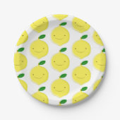 Cute Cartoon Lemon Pattern Pappteller (Vorderseite)