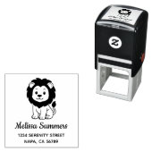 Cute Cartoon Lion Address Permastempel (Beispiel)