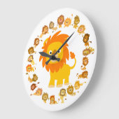 Cute Cartoon Lion Mandala Wall Clock Große Wanduhr (Winkel)