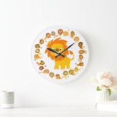 Cute Cartoon Lion Mandala Wall Clock Große Wanduhr (Zuhause)
