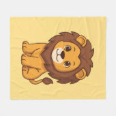 Cute Cartoon Lion on Yellow Fleecedecke (Vorderseite (Horizontal))