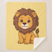 Cute Cartoon Lion on Yellow Sherpadecke (Vorderseite)