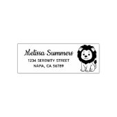 Cute Cartoon Lion Return Address Permastempel (Design)