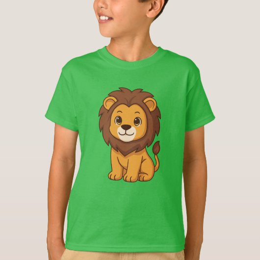 Cute Cartoon Lion T-Shirt (Vorderseite)