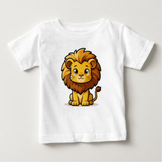 Cute Cartoon Lion with Big Mane Baby T-shirt