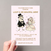 Cute Cartoon Loop Acrylic Wedding Invite Acryleinladungen (Insitu (Handheld))