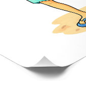 Cute Cartoon Man with Giant Teddy Bear Summer Fun Fotodruck (Ecke)