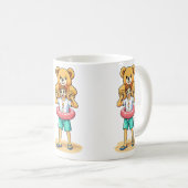Cute Cartoon Man with Giant Teddy Bear Summer Fun Kaffeetasse (VorderseiteRechts)