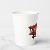 Cute Cartoon Mechanic with Red Car Illustration Pappbecher (Rechts)