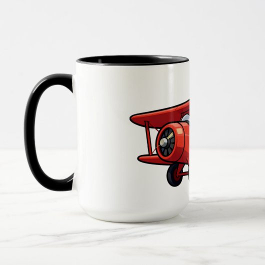 Cute Cartoon Mechanic with Red Car Illustration Tasse (Links)