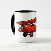 Cute Cartoon Mechanic with Red Car Illustration Tasse (Vorderseite Links)
