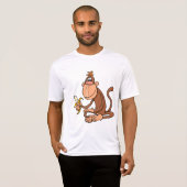 Cute Cartoon Monkey with Banana Funny Animal T-Shirt (Vorne ganz)