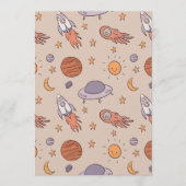 Cute Cartoon Outer Space Seamless Pattern Design Einladung (Vorderseite)