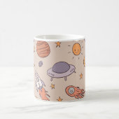 Cute Cartoon Outer Space Seamless Pattern Design Kaffeetasse (Mittel)