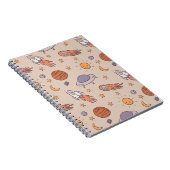 Cute Cartoon Outer Space Seamless Pattern Design Notizblock (Rechte Seite)