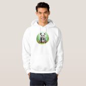 Cute Cartoon Panda on Bamboo Patch Hoodie (Vorne ganz)