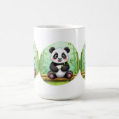 Cute Cartoon Panda on Bamboo Patch Kaffeetasse (Mittel)