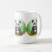 Cute Cartoon Panda on Bamboo Patch Kaffeetasse (VorderseiteRechts)