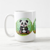 Cute Cartoon Panda on Bamboo Patch Kaffeetasse (Links)