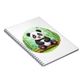 Cute Cartoon Panda on Bamboo Patch Notizblock (Rechte Seite)