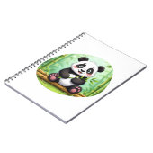 Cute Cartoon Panda on Bamboo Patch Notizblock (Linke Seite)