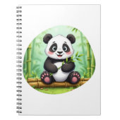 Cute Cartoon Panda on Bamboo Patch Notizblock (Vorderseite)