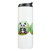 Cute Cartoon Panda on Bamboo Patch Thermosbecher (Nach links gedreht)
