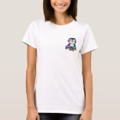 Cute Cartoon Penguin DJ Illustration T-Shirt (Vorderseite)