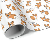 cute cartoon pet dog corgis pattern geschenkpapier (Rolleneckpunkt)