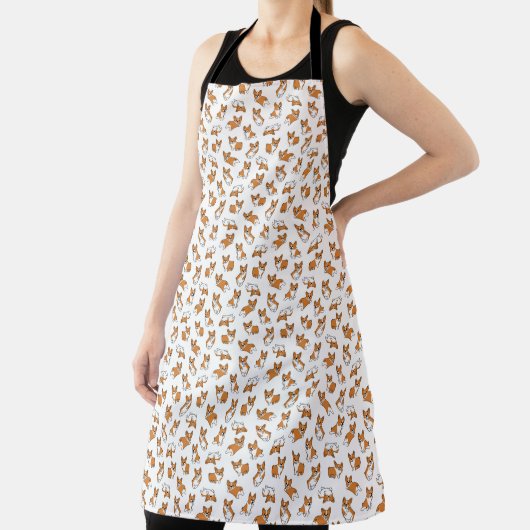 cute cartoon pet dog corgis pattern schürze (InSitu)