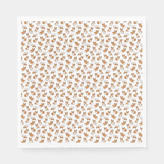 cute cartoon pet dog corgis pattern serviette (Vorderseite)