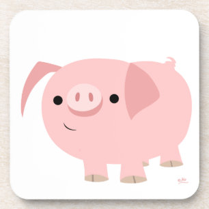 Cute Cartoon Pig Coaster Set Untersetzer