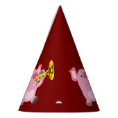 Cute Cartoon Pig Playing Trumpet Party Hat Partyhütchen (Links)