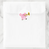Cute Cartoon Pig Playing Trumpet Sticker (Tasche)
