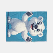 Cute Cartoon Polar Bear Character  Fleecedecke (Vorderseite (Horizontal))