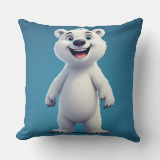 Cute Cartoon Polar Bear Character  Kissen