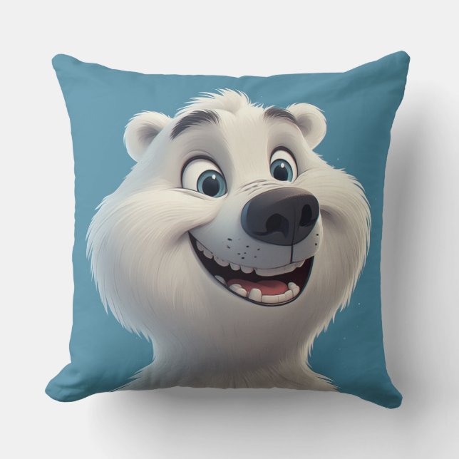 Cute Cartoon Polar Bear Character  Kissen (Vorderseite)
