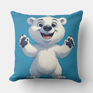 Cute Cartoon Polar Bear Character  Kissen
