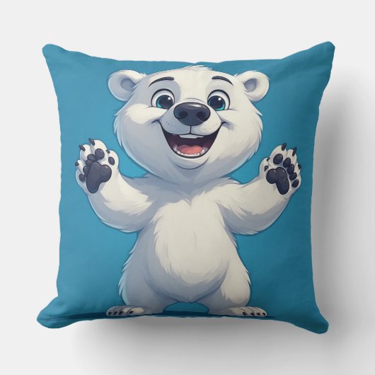 Cute Cartoon Polar Bear Character  Kissen (Vorderseite)