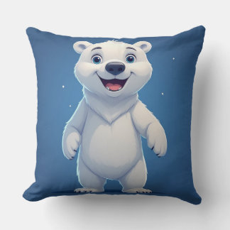 Cute Cartoon Polar Bear Character  Kissen