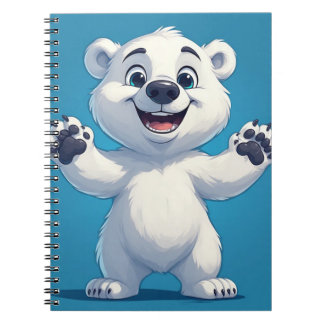 Cute Cartoon Polar Bear Character  Notizblock