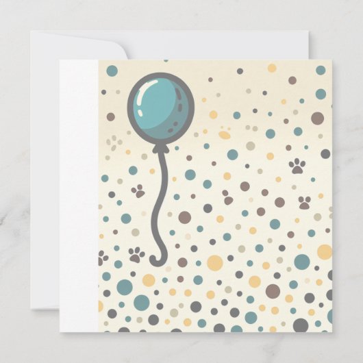 Cute Cartoon Puppy Dog Happy Birthday Card - Moder Karte (Rückseite)