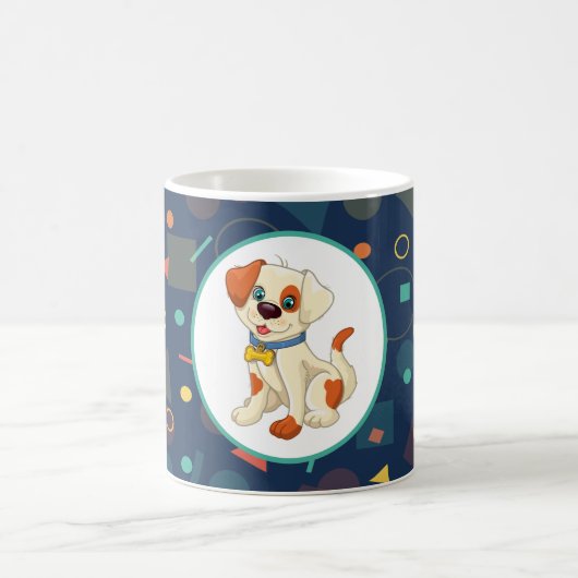  Cute Cartoon Puppy Geometric Verwandlungstasse (Mittel)