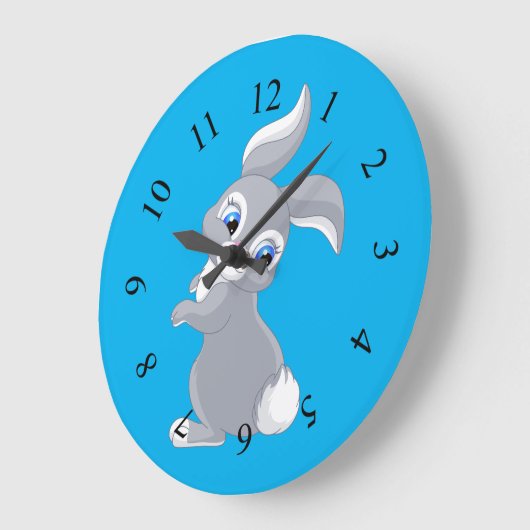 Cute Cartoon Rabbit Große Wanduhr (Winkel)