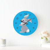 Cute Cartoon Rabbit Große Wanduhr (Zuhause)