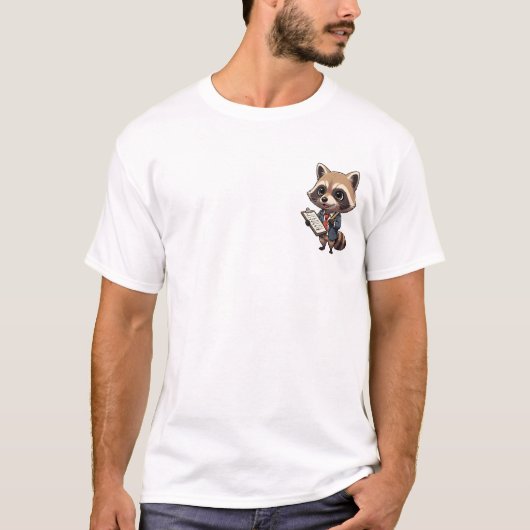 Cute Cartoon Raccoon Character in Business Suit T-Shirt (Vorderseite)