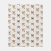 Cute Cartoon Raccoons Winter Pattern Fleecedecke (Vorderseite)