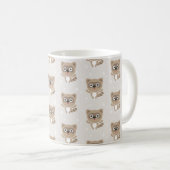Cute Cartoon Raccoons Winter Pattern Kaffeetasse (VorderseiteRechts)